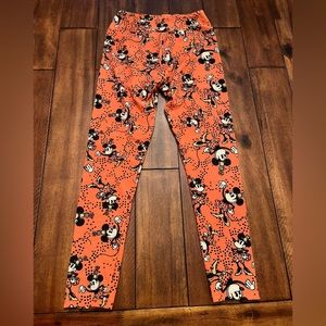 Lularoe Leggings “one size”.  Lightly used. Minnie Mouse. Pink and black.